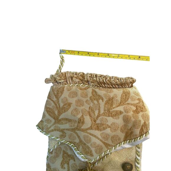 Victorian Gold Fringe Buttons Stocking Christmas Holiday Victoria Large - Picture 8 of 8